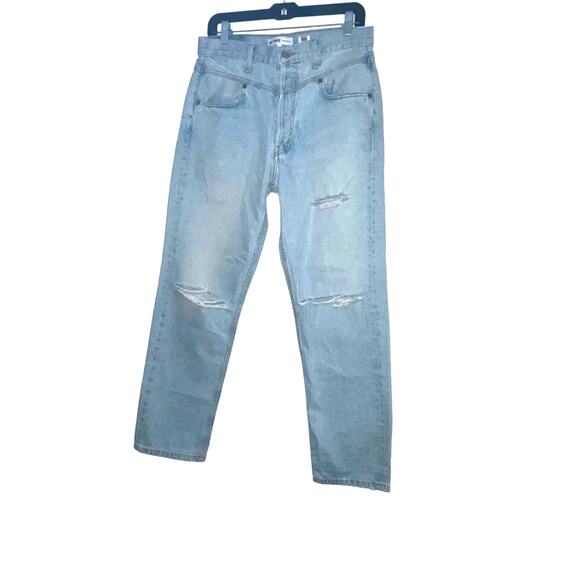 Re/Done Double Yoke Classic High Rise Straight Leg Denim Jean size 29 NWT - Picture 2 of 14